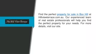 Property For Sale In Box Hill  Hillviewterrace.com.au