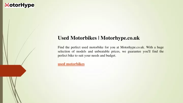 used motorbikes motorhype co uk find the perfect