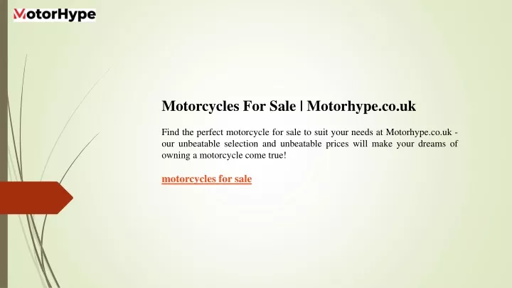 motorcycles for sale motorhype co uk find