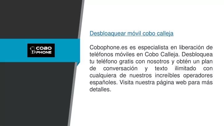 desbloaquear m vil cobo calleja cobophone