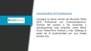 Microsoft Office 2016 Professional  Licenciaoriginal.es
