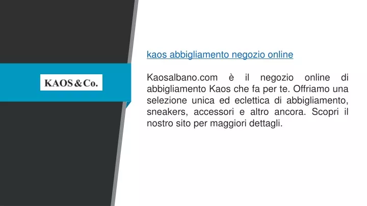 kaos abbigliamento negozio online kaosalbano