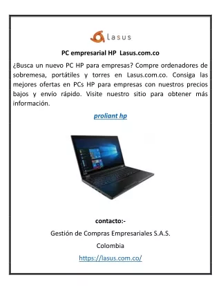 PC empresarial HP Lasus.com.co