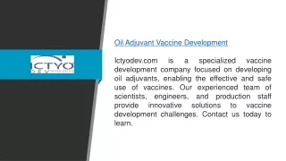 Oil Adjuvant Vaccine Development  Ictyodev.com