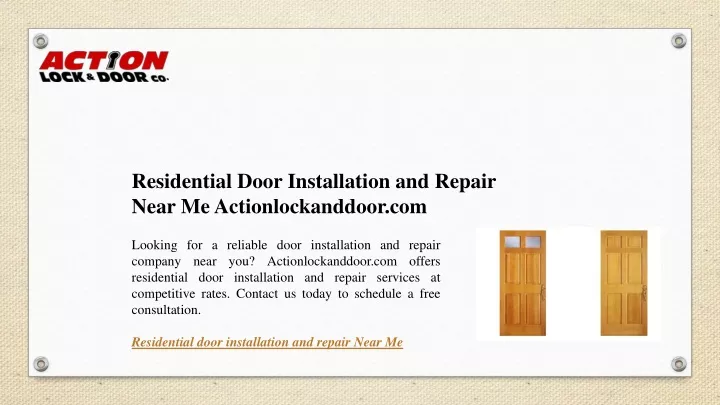 residential door installation and repair near