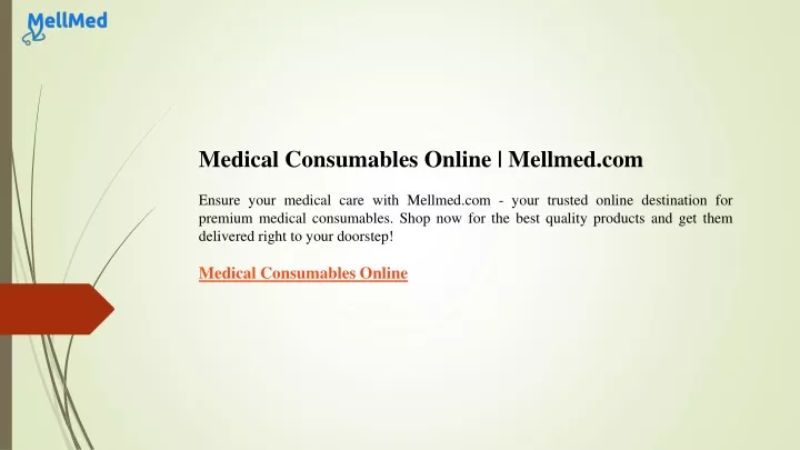 medical consumables online mellmed com ensure