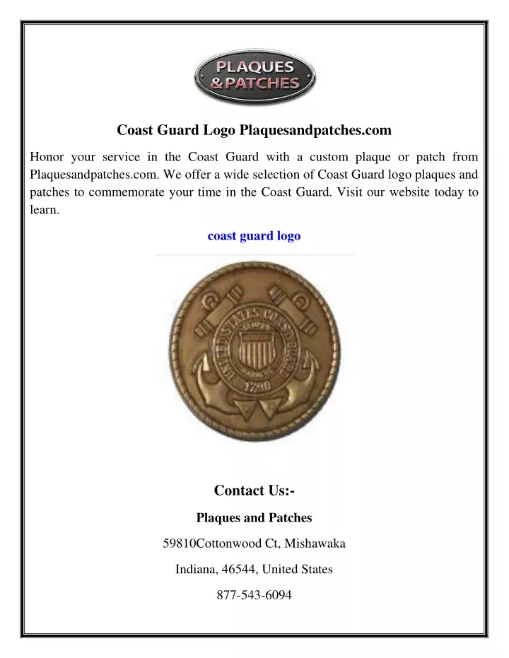 coast guard logo plaquesandpatches com
