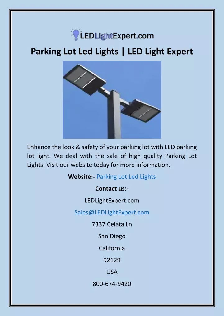 parking lot led lights led light expert