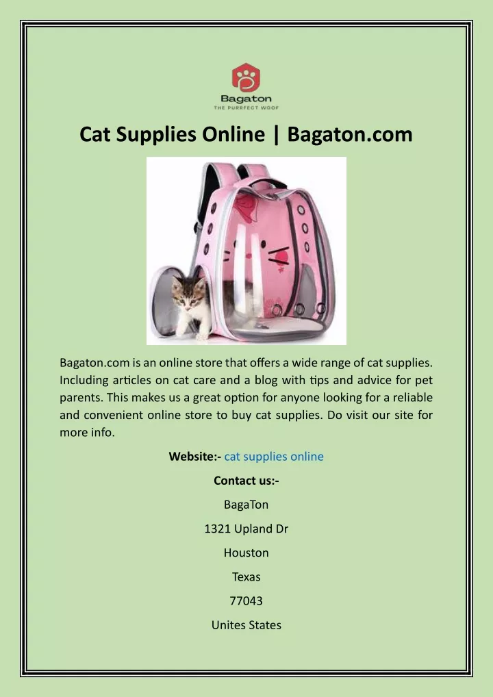 cat supplies online bagaton com