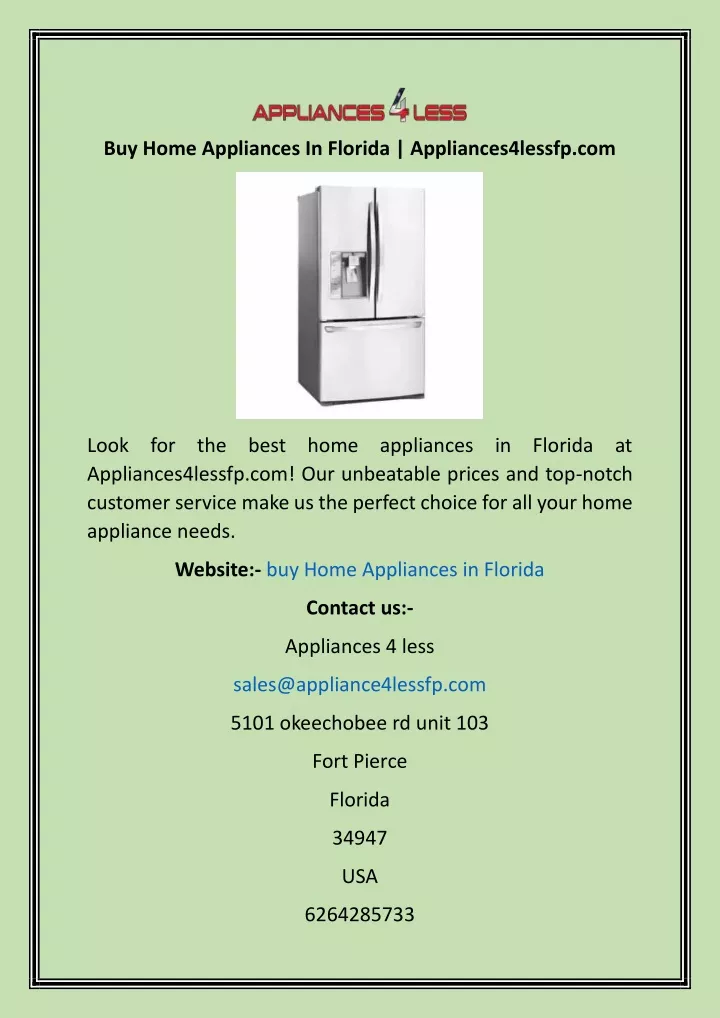 buy home appliances in florida appliances4lessfp