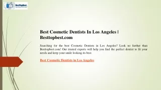 Best Cosmetic Dentists In Los Angeles  Besttopbest.com