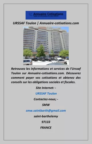 URSSAF Toulon  Annuaire-cotisations