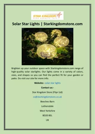 Solar Star Lights  Starkingdomstore