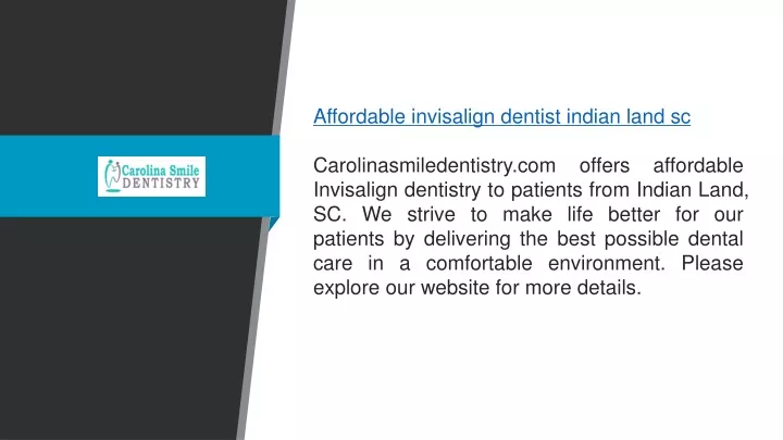 affordable invisalign dentist indian land