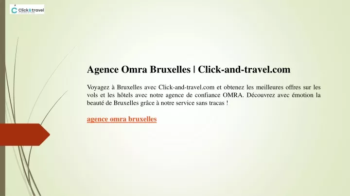 agence omra bruxelles click and travel