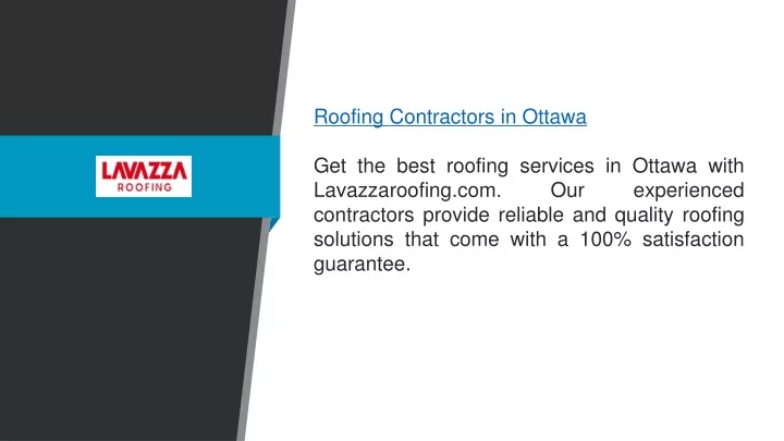 roofing contractors in ottawa get the best