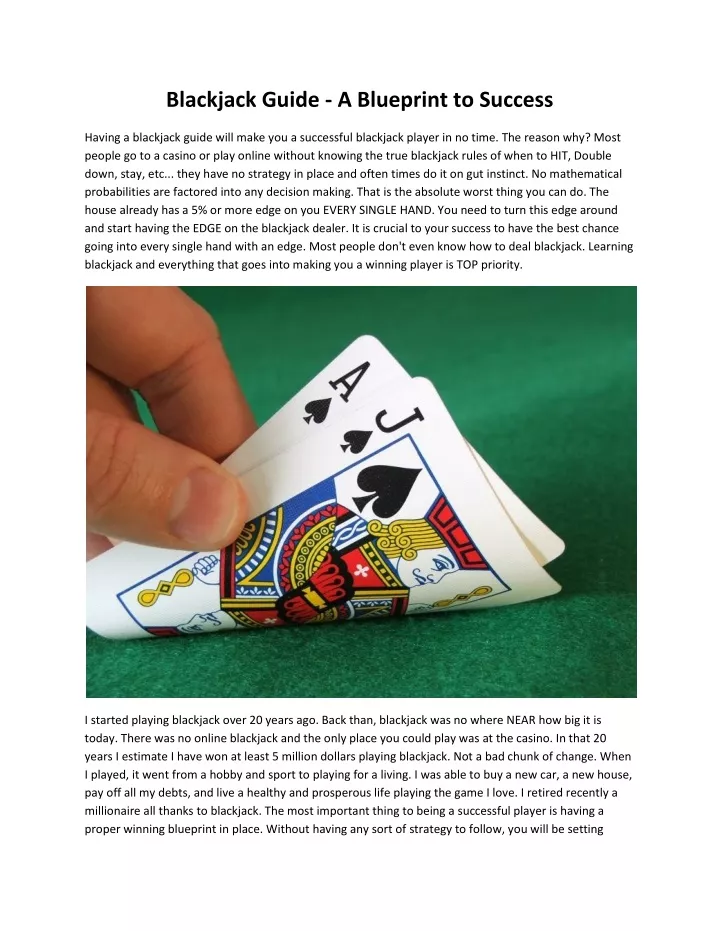 blackjack guide a blueprint to success