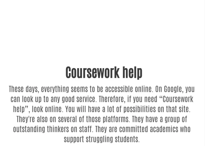 coursework help free