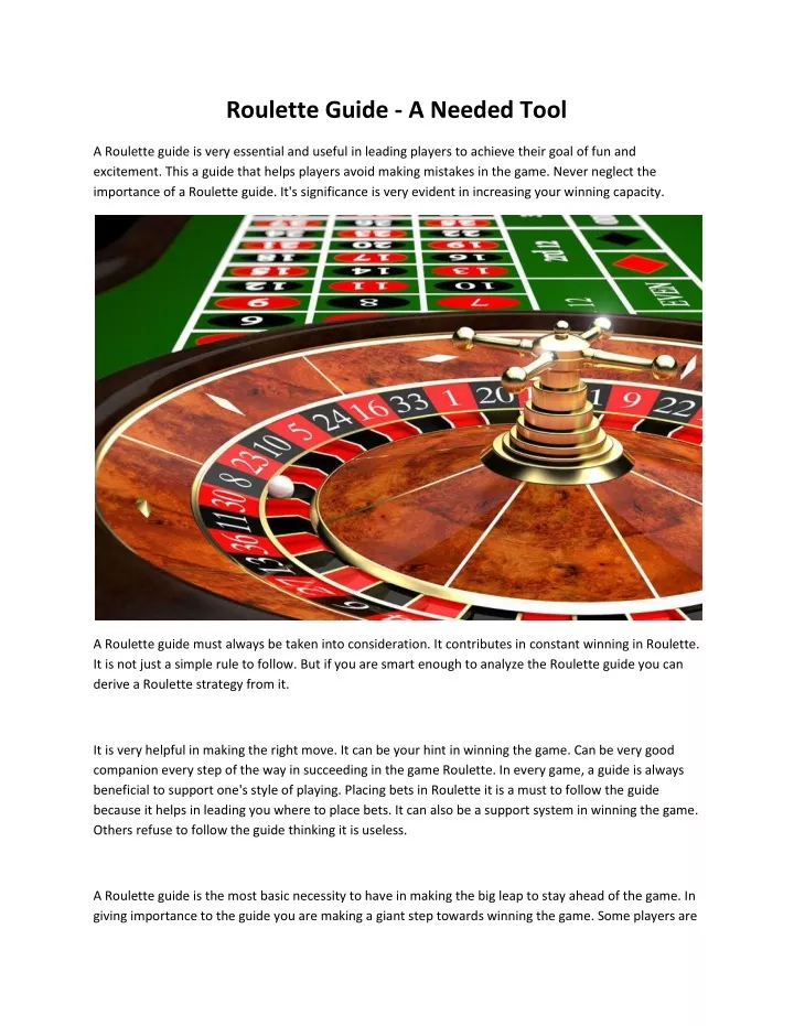 roulette guide a needed tool