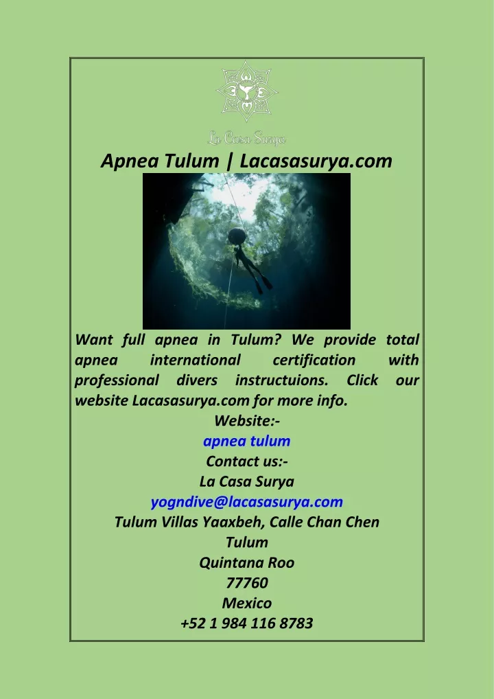 apnea tulum lacasasurya com