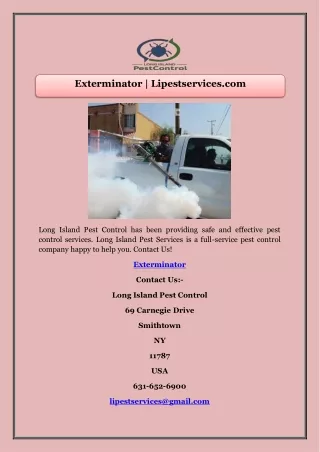 Exterminator | Lipestservices.com
