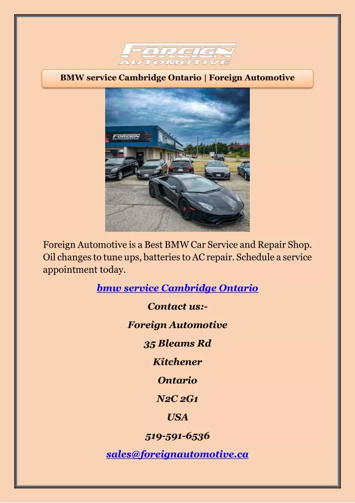 bmw service cambridge ontario foreign automotive