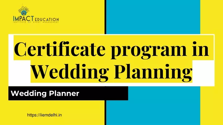 certificate program in wedding planning