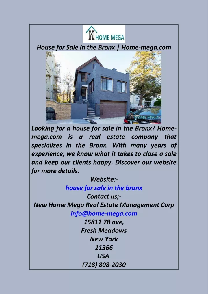 house for sale in the bronx home mega com