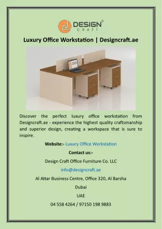 Luxury Office Workstation  Designcraft.ae