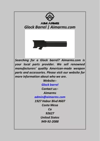 Glock Barrel  Aimarms.com