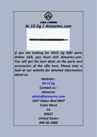 Ar 15 Jig  Aimarms.com