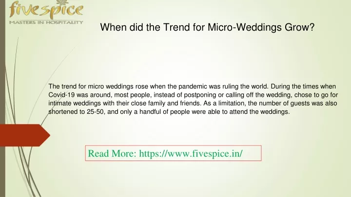 when did the trend for micro weddings grow
