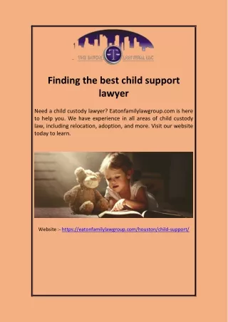 Finding the best child support lawyer
