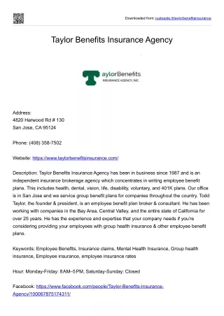 Taylor Benefits Insurance Agency