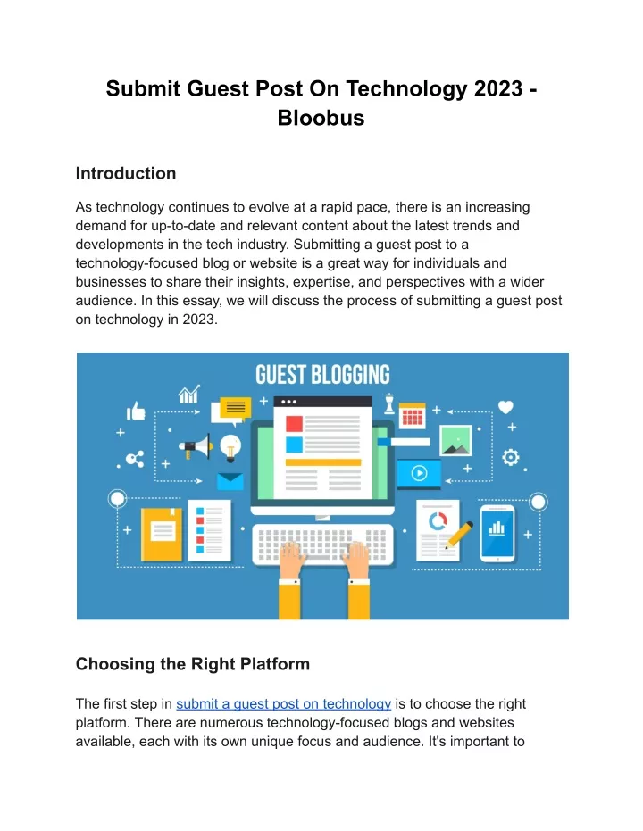 submit guest post on technology 2023 bloobus