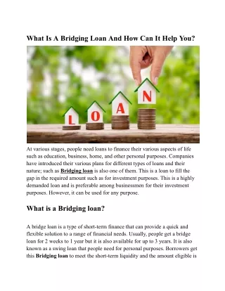 What Is A Bridging Loan And How Can It Help You