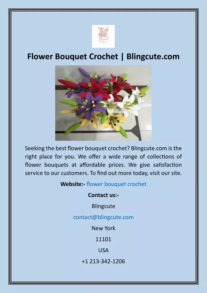 flower bouquet crochet blingcute com