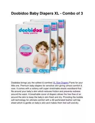 Buy Online XL Size Baby Diapers at the Best Price in India on Doobidoo