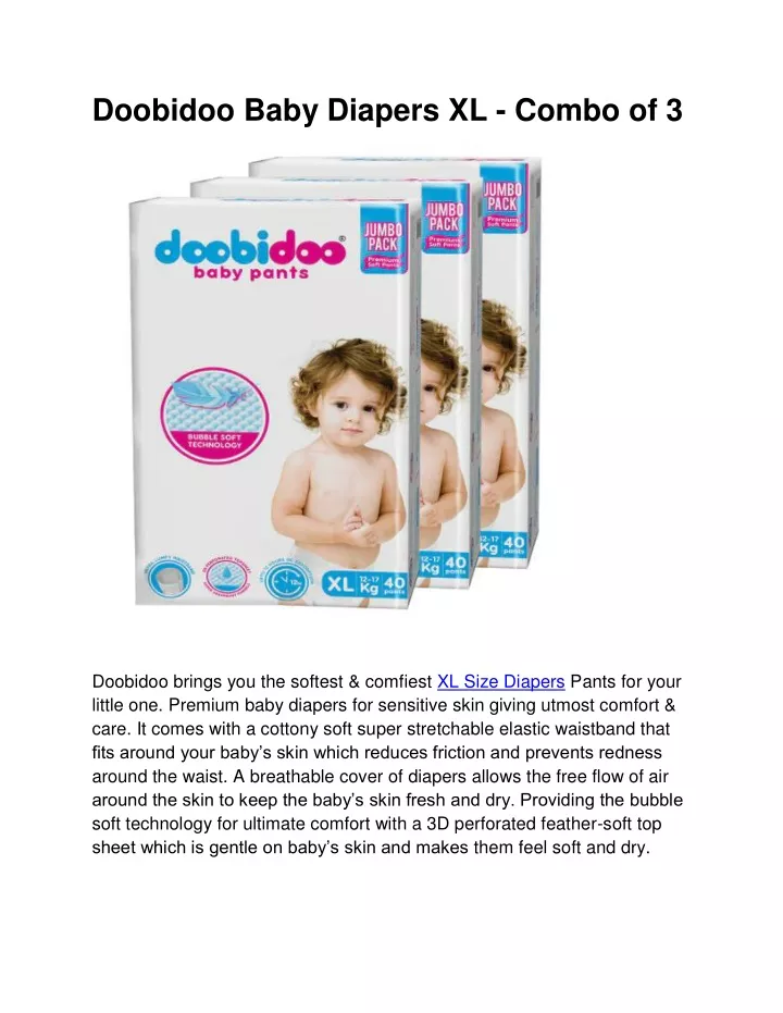 doobidoo baby diapers xl combo of 3