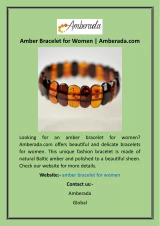 Amber Bracelet for Women  Amberada