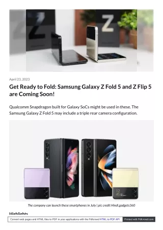 Get Ready to Fold: Samsung Galaxy Z Fold 5 and Z Flip 5 are Coming Soon!