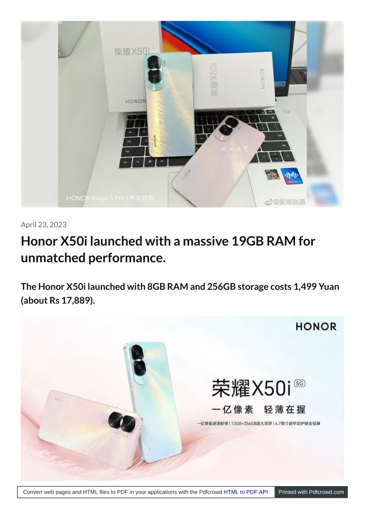 april 23 2023 honor x50i launched with a massive