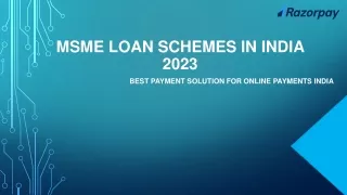 msme loan schemes in india 2023