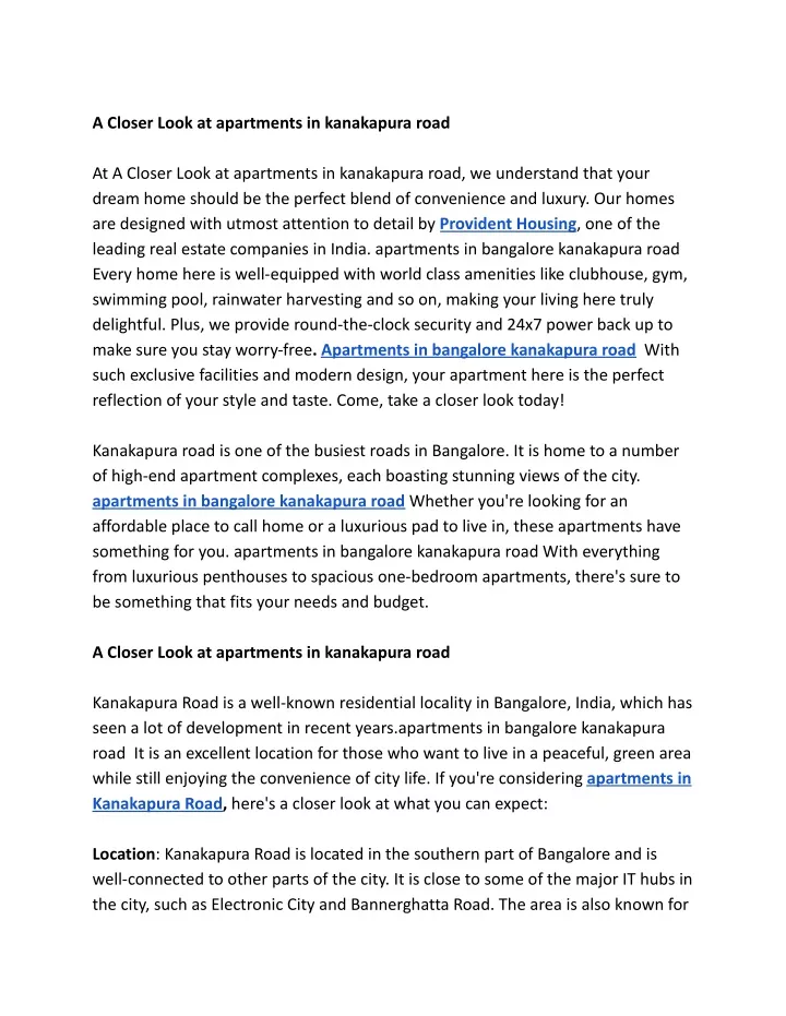 a closer look at apartments in kanakapura road