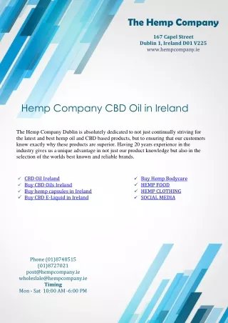 Hemp Company CBD Oil in Ireland