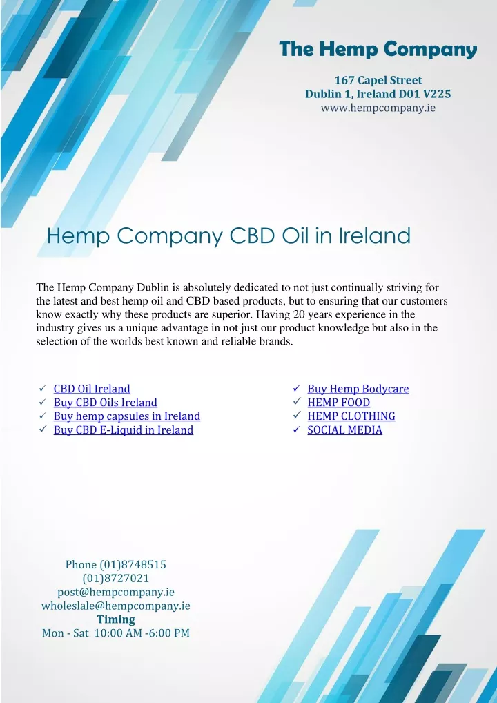 the hemp company 167 capel street dublin