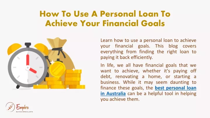 how to use a personal loan to achieve your financial goals