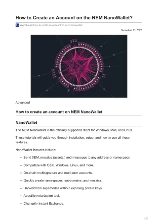 how to create an account on the nem nanowallet