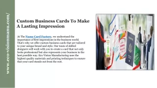 Custom Business Cards To Make A Lasting Impression