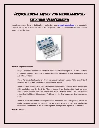 Verschiedene Arten von Medikamenten und ihre Verwendung